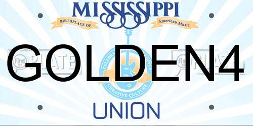 GOLDEN4 Mississippi License Plate