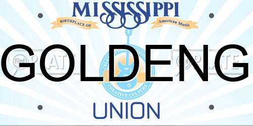GOLDENG Mississippi License Plate