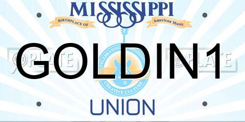 GOLDIN1 Mississippi License Plate