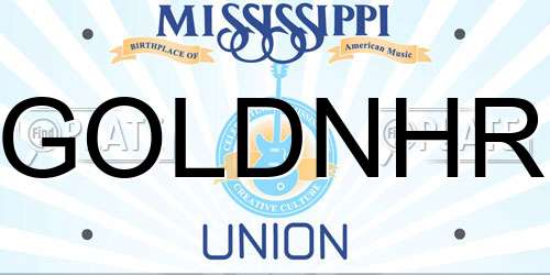 GOLDNHR Mississippi License Plate