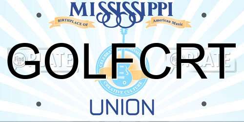GOLFCRT Mississippi License Plate