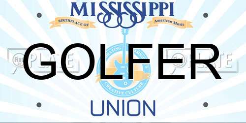GOLFER Mississippi License Plate