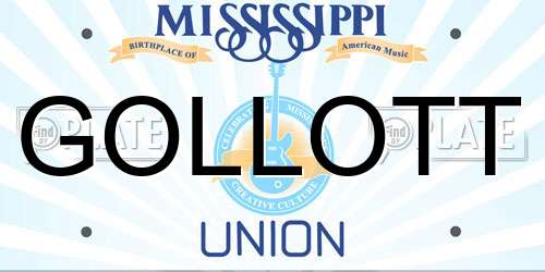 GOLLOTT Mississippi License Plate