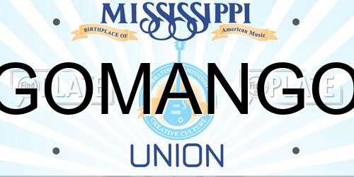 GOMANGO Mississippi License Plate