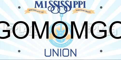 GOMOMGO Mississippi License Plate