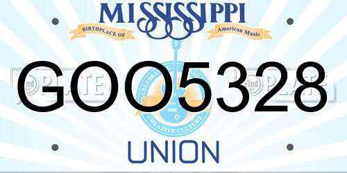 GOO5328 Mississippi License Plate