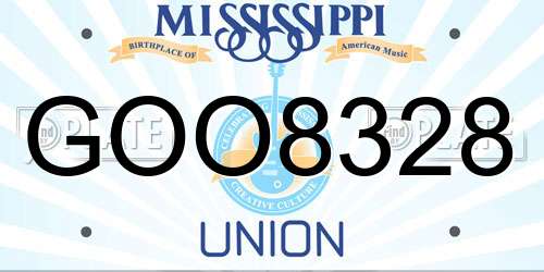 GOO8328 Mississippi License Plate