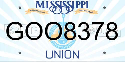 GOO8378 Mississippi License Plate