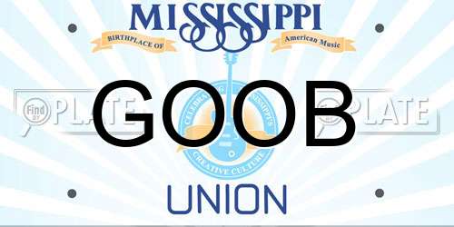 GOOB Mississippi License Plate