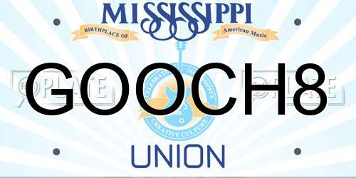 GOOCH8 Mississippi License Plate