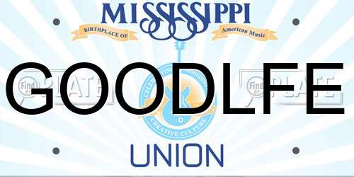GOODLFE Mississippi License Plate