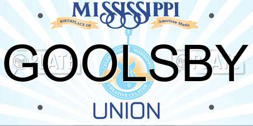 GOOLSBY Mississippi License Plate