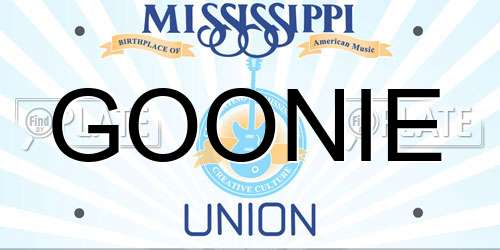GOONIE Mississippi License Plate
