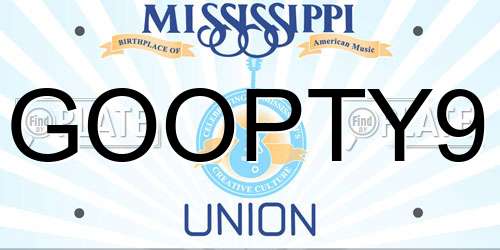 GOOPTY9 Mississippi License Plate
