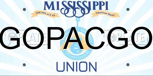 GOPACGO Mississippi License Plate