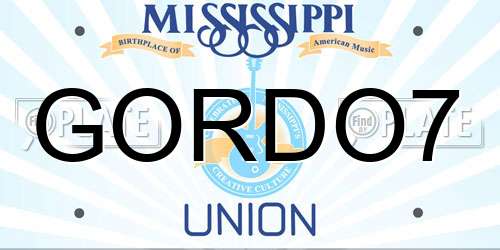 GORDO7 Mississippi License Plate