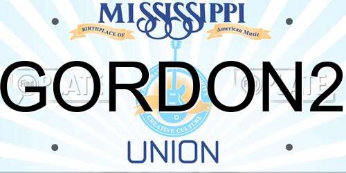 GORDON2 Mississippi License Plate