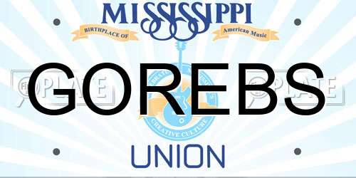 GOREBS Mississippi License Plate
