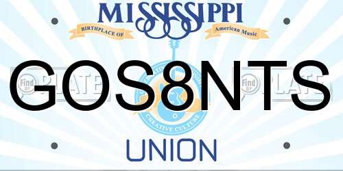 GOS8NTS Mississippi License Plate