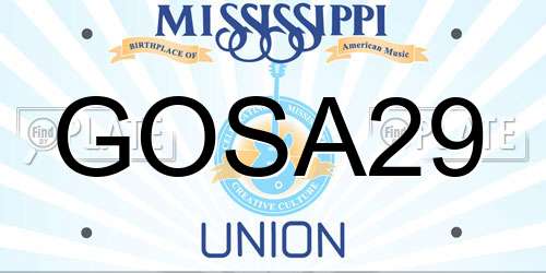 GOSA29 Mississippi License Plate