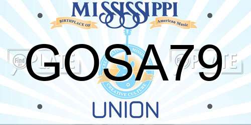 GOSA79 Mississippi License Plate