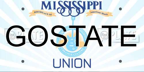 GOSTATE Mississippi License Plate