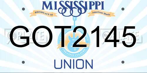 GOT2145 Mississippi License Plate