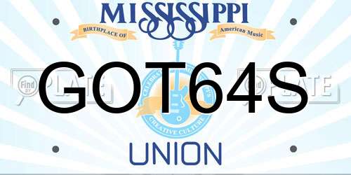 GOT64S Mississippi License Plate