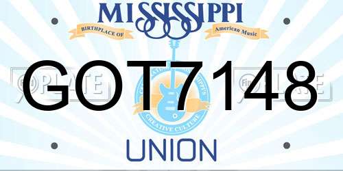 GOT7148 Mississippi License Plate