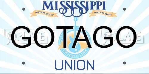 GOTAGO Mississippi License Plate