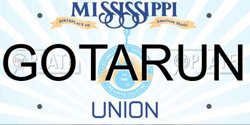 GOTARUN Mississippi License Plate