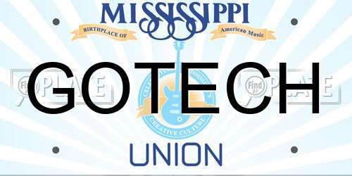 GOTECH Mississippi License Plate