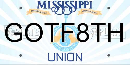 GOTF8TH Mississippi License Plate