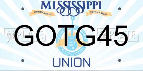 GOTG45 Mississippi License Plate