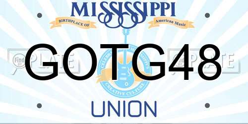GOTG48 Mississippi License Plate