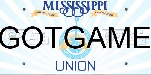 GOTGAME Mississippi License Plate