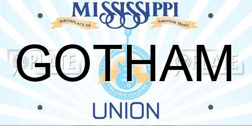 GOTHAM Mississippi License Plate