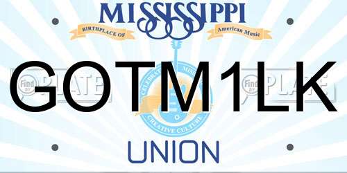 GOTM1LK Mississippi License Plate