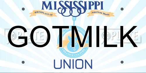GOTMILK Mississippi License Plate