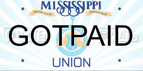 GOTPAID Mississippi License Plate