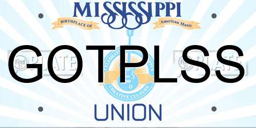 GOTPLSS Mississippi License Plate
