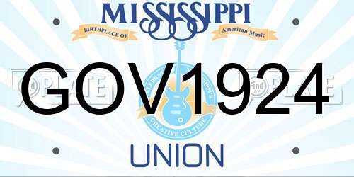 GOV1924 Mississippi License Plate