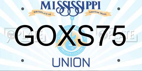 GOXS75 Mississippi License Plate