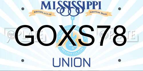 GOXS78 Mississippi License Plate