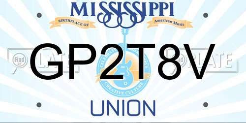 GP2T8V Mississippi License Plate