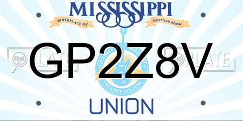 GP2Z8V Mississippi License Plate