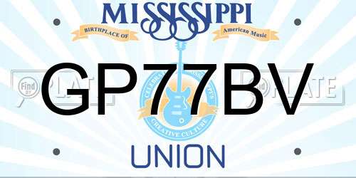 GP77BV Mississippi License Plate