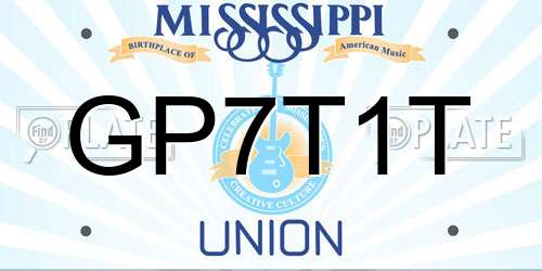 GP7T1T Mississippi License Plate
