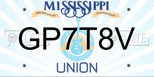 GP7T8V Mississippi License Plate