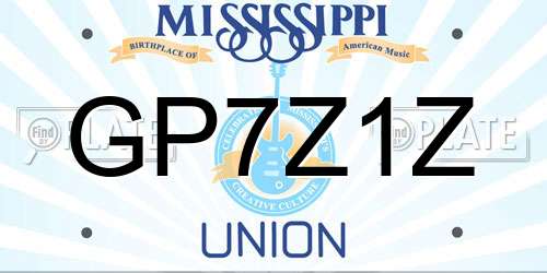 GP7Z1Z Mississippi License Plate